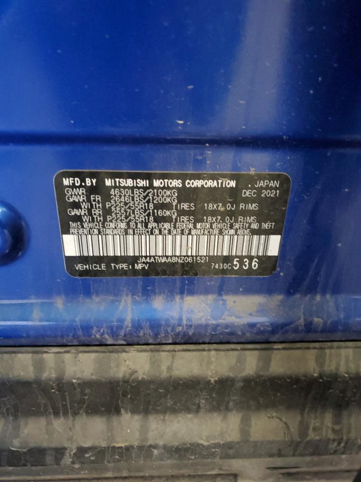 2022 MITSUBISHI ECLIPSE CROSS SE VIN:JA4ATWAA8NZ061521