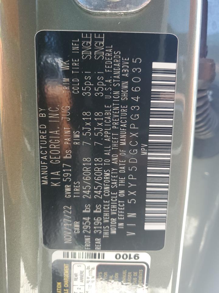 2023 KIA TELLURIDE SX VIN:5XYP5DGCXPG346035