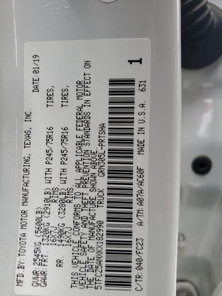 2023 TOYOTA TACOMA DOUBLE CAB VIN:5TFCZ5ANXKX182990