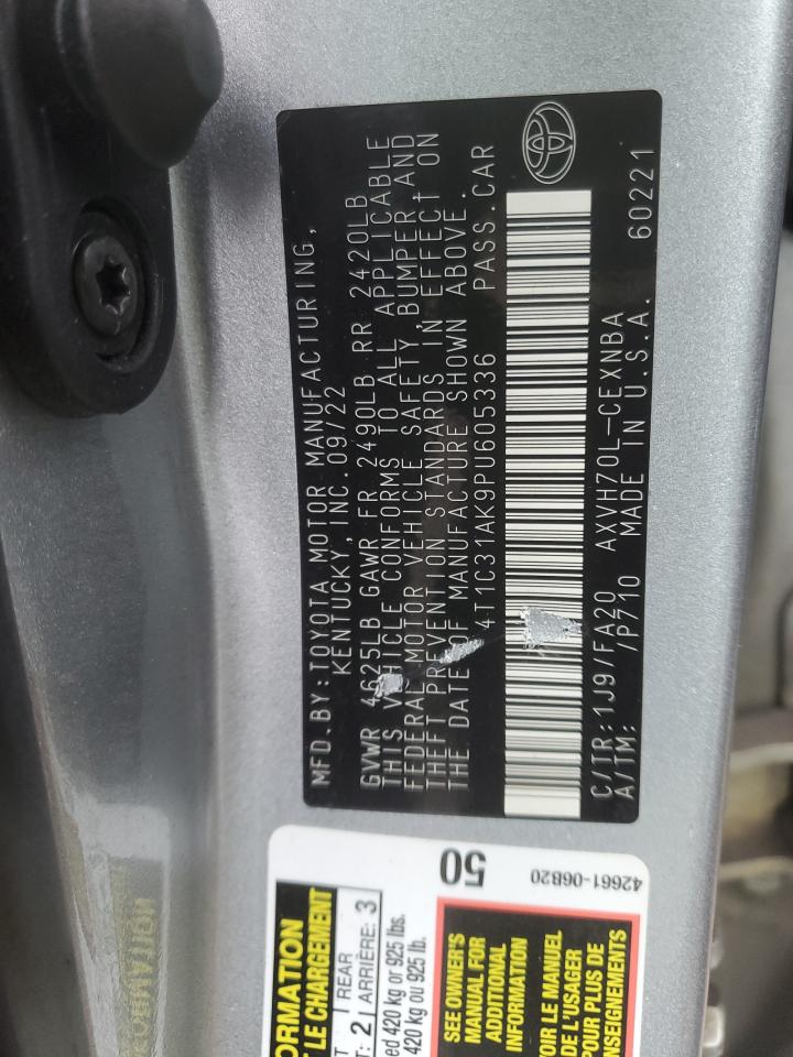 2023 TOYOTA CAMRY LE VIN:4T1C31AK9PU605336