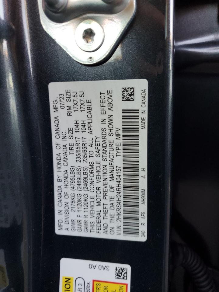 2024 HONDA CR-V LX VIN:2HKRS4H24RH404157