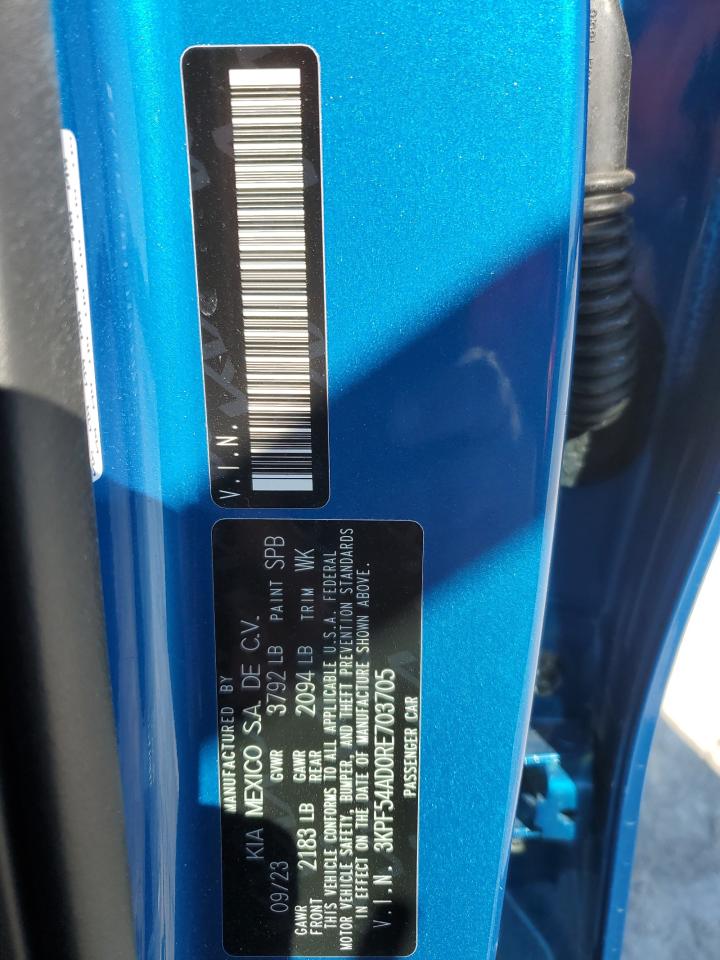 2024 KIA FORTE GT LINE VIN:3KPF54AD0RE703705