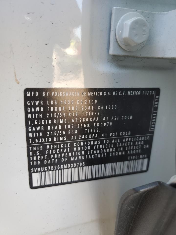 2024 VOLKSWAGEN TAOS SE VIN:3VVUX7B25RM039795