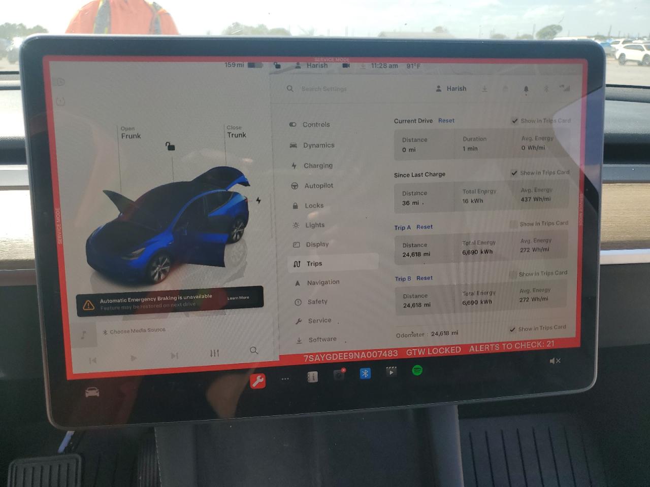 2022 TESLA MODEL Y  VIN:7SAYGDEE9NA007483