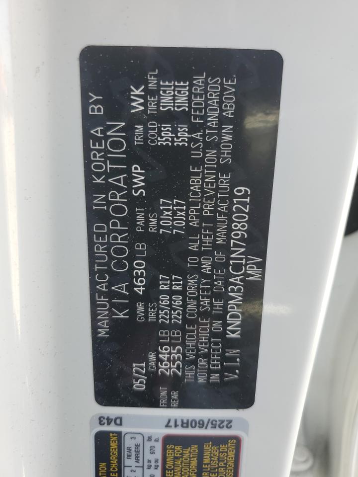 2022 KIA SPORTAGE LX VIN:KNDPM3AC1N7980219