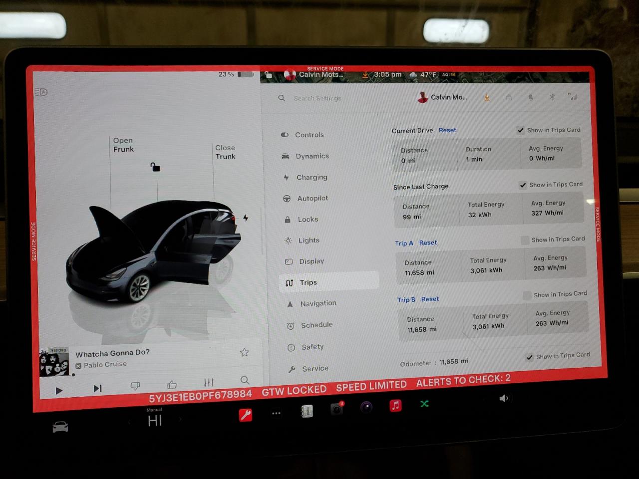 2023 TESLA MODEL 3  VIN:5YJ3E1EB0PF678984