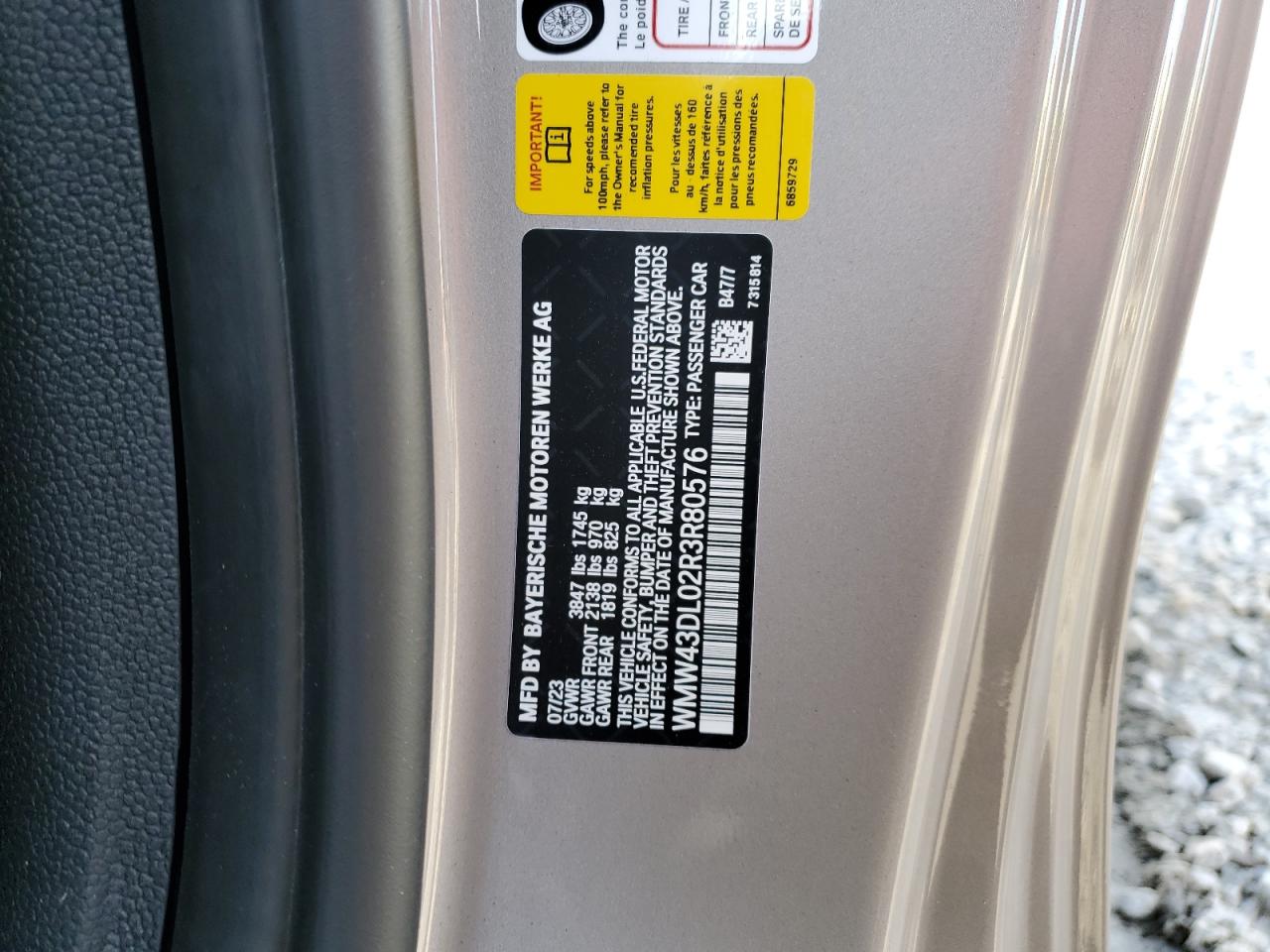 2024 MINI COOPER S VIN:WMW43DL02R3R80576