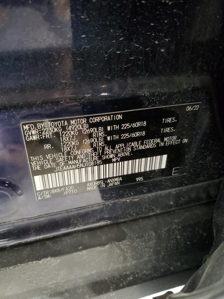 2022 TOYOTA VENZA LE VIN:JTEAAAAH5NJ108185