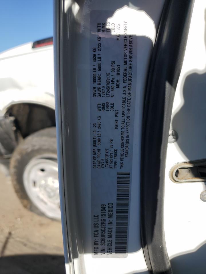 2024 RAM 2500 TRADESMAN VIN:3C6UR5CJ2RG151849