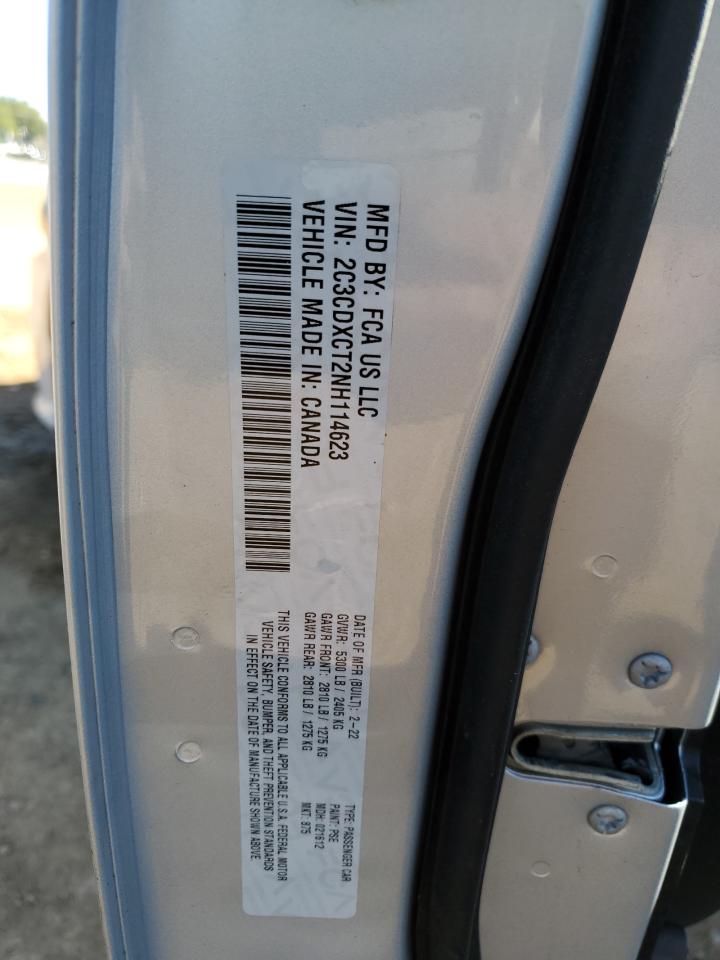 2022 DODGE CHARGER R/T VIN:2C3CDXCT2NH114623