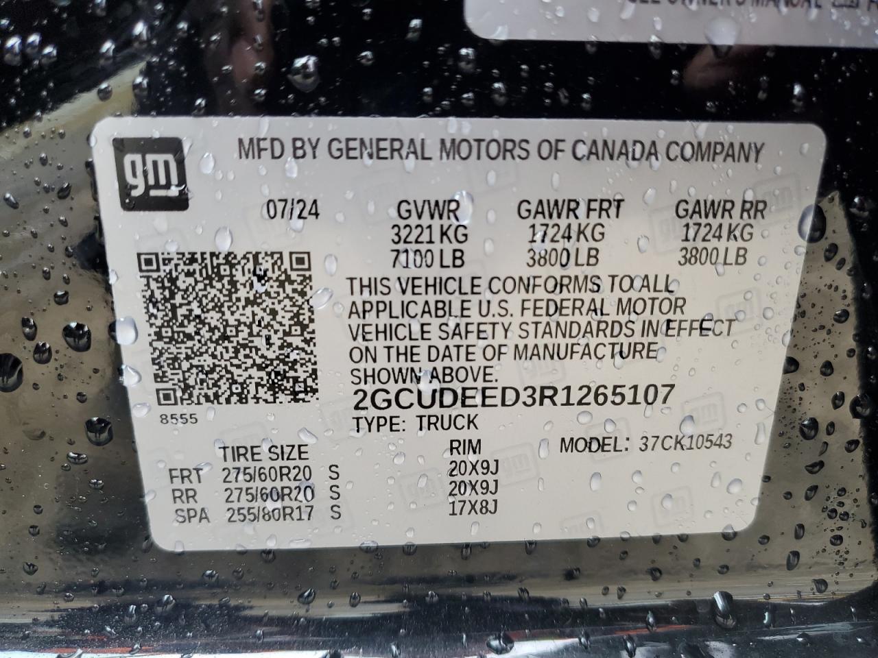 2024 CHEVROLET SILVERADO K1500 RST VIN:2GCUDEED3R1265107