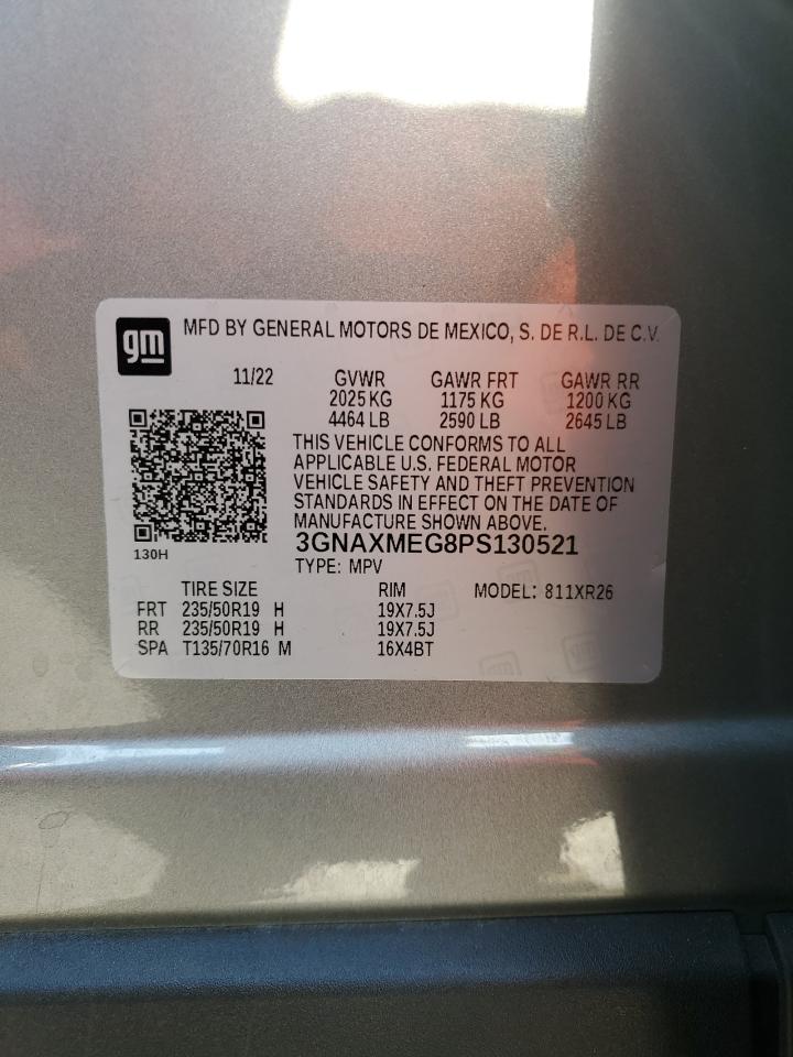 2023 CHEVROLET EQUINOX RS VIN:3GNAXMEG8PS130521