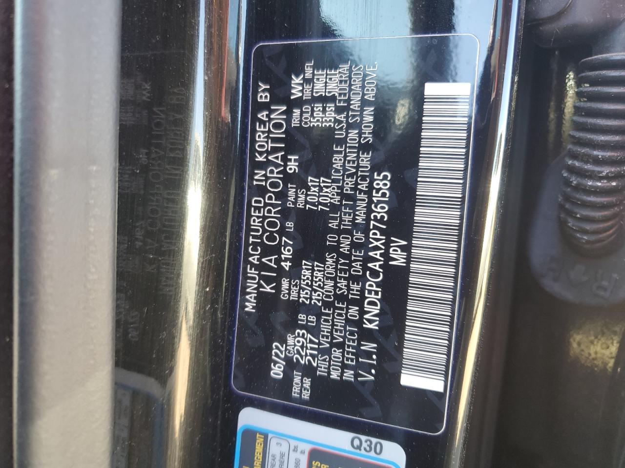 2023 KIA SELTOS LX VIN:KNDEPCAAXP7361585