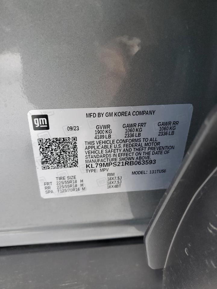 2024 CHEVROLET TRAILBLAZER LT VIN:KL79MPS21RB063593