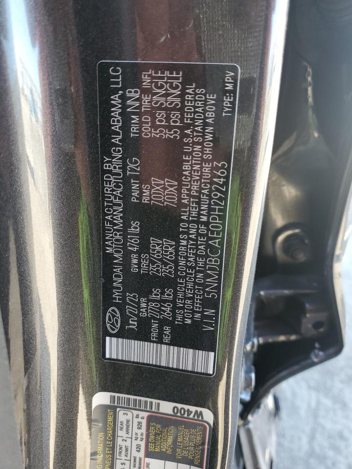 2023 HYUNDAI TUCSON SEL VIN:5NMJBCAE0PH292463