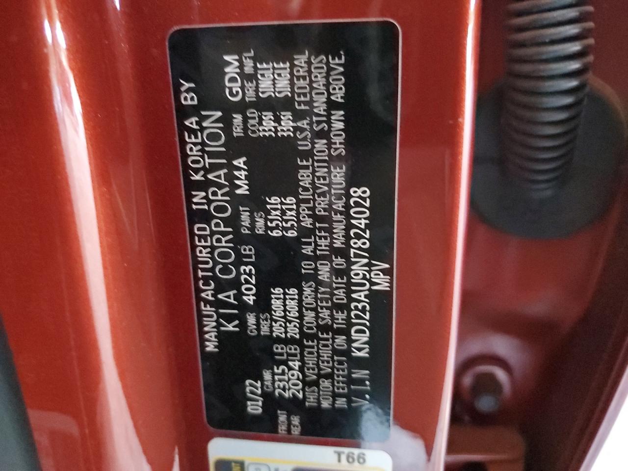 2022 KIA SOUL LX VIN:KNDJ23AU9N7824028