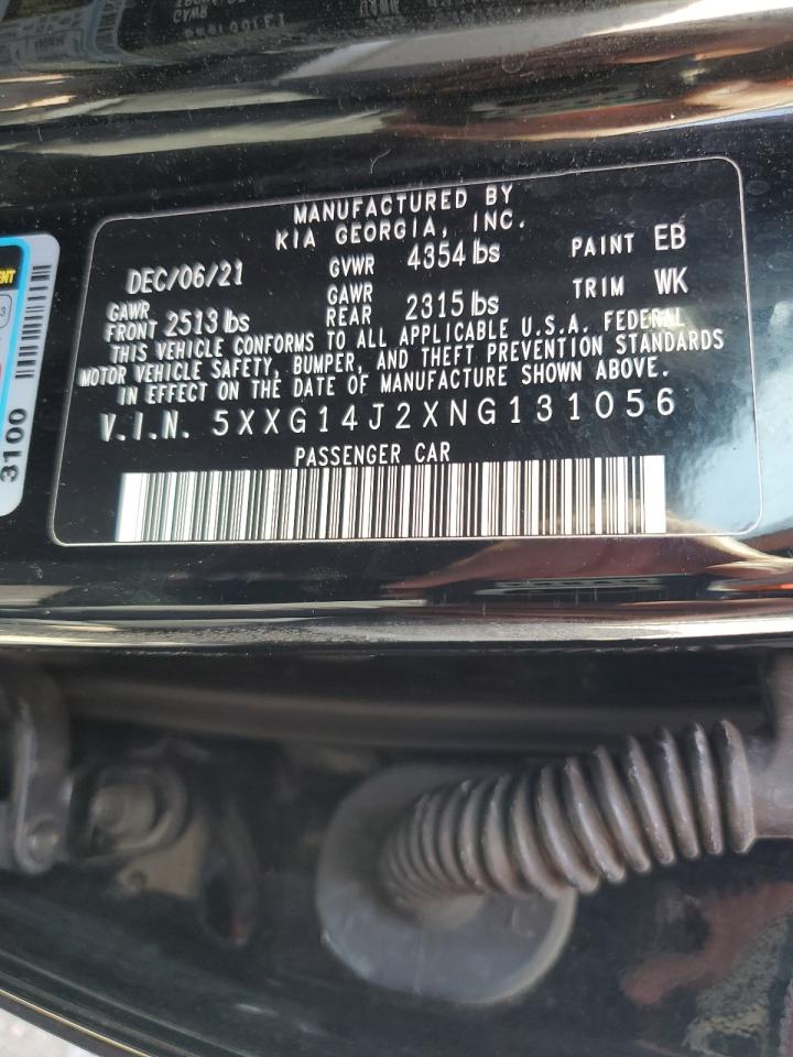 2022 KIA K5 LXS VIN:5XXG14J2XNG131056