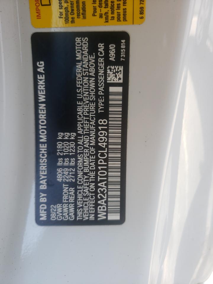 2023 BMW 430I  VIN:WBA23AT01PCL49918