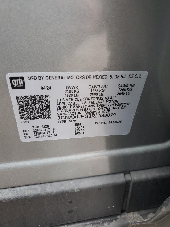 2024 CHEVROLET EQUINOX LT VIN:3GNAXUEG8RL333079