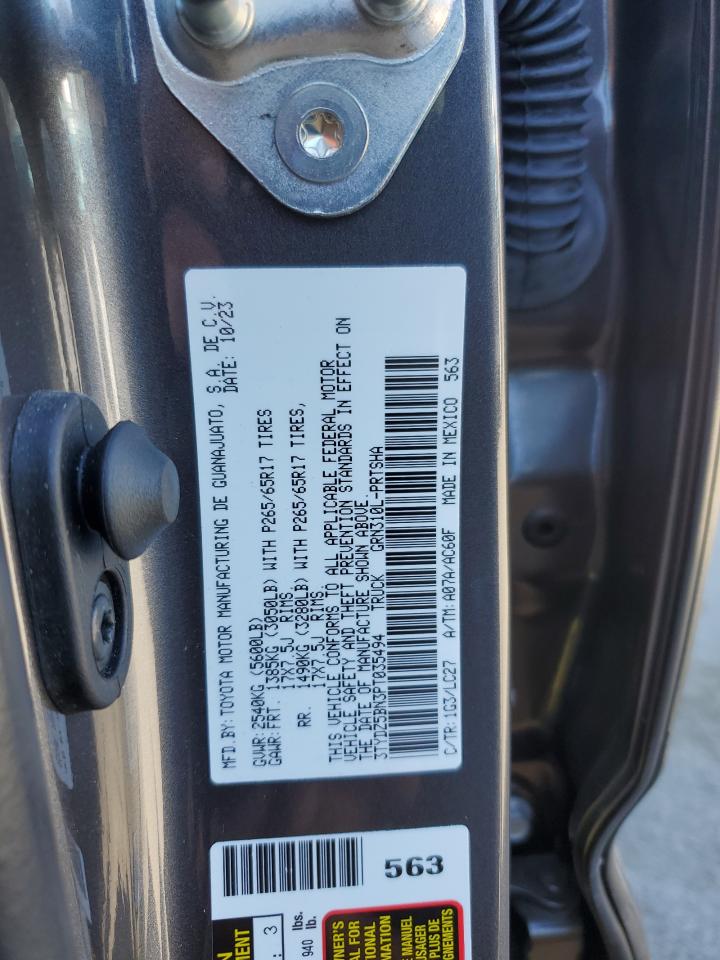 2023 TOYOTA TACOMA DOUBLE CAB VIN:3TYDZ5BN3PT035494