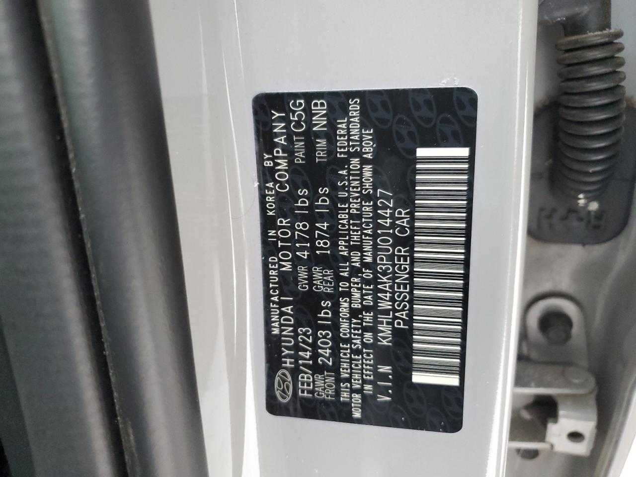 2023 HYUNDAI ELANTRA N  VIN:KMHLW4AK3PU014427