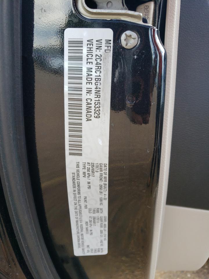 2022 CHRYSLER PACIFICA TOURING L VIN:2C4RC1BG4NR153329