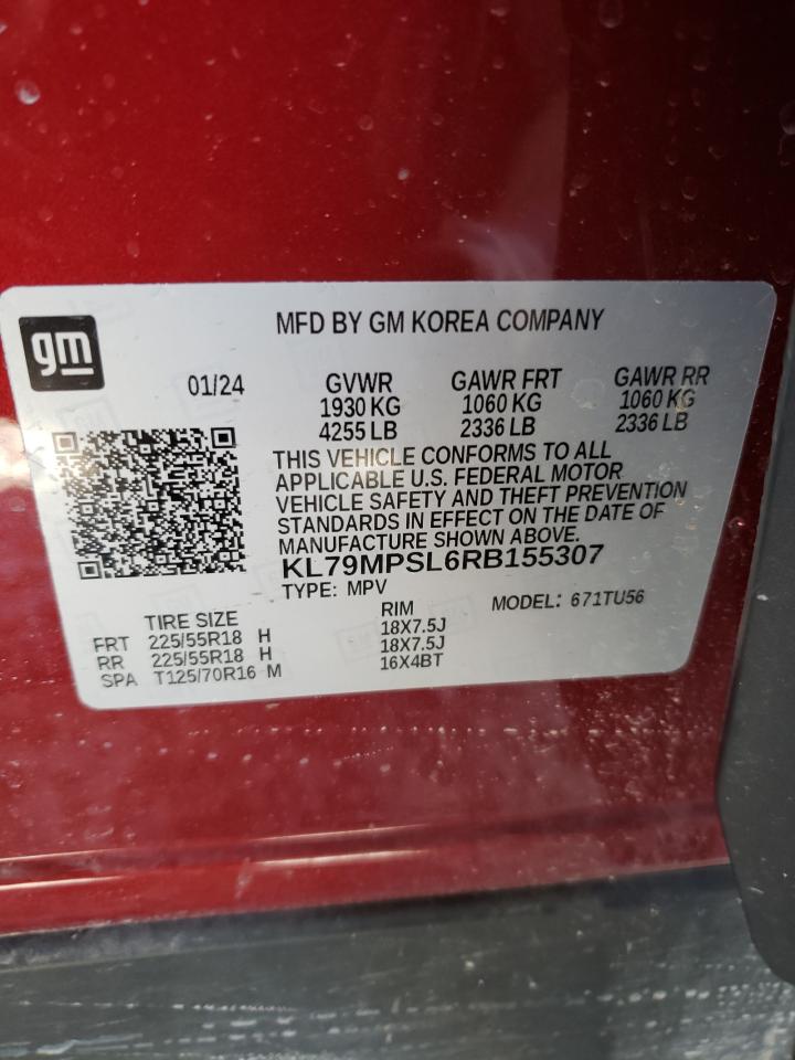 2024 CHEVROLET TRAILBLAZER LT VIN:KL79MPSL6RB155307