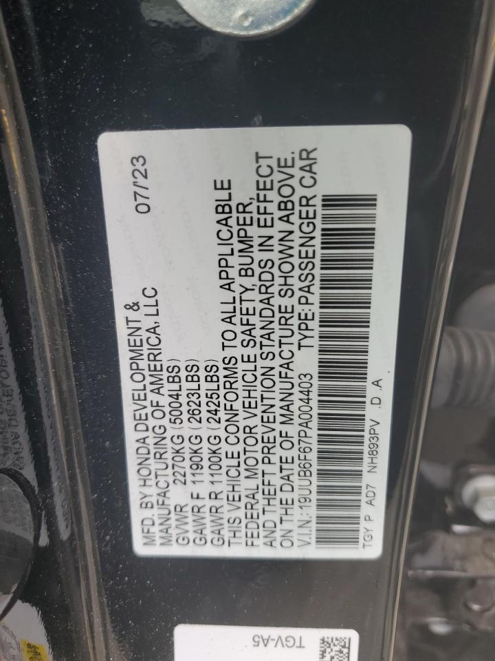 2023 ACURA TLX ADVANCE VIN:19UUB6F67PA004403