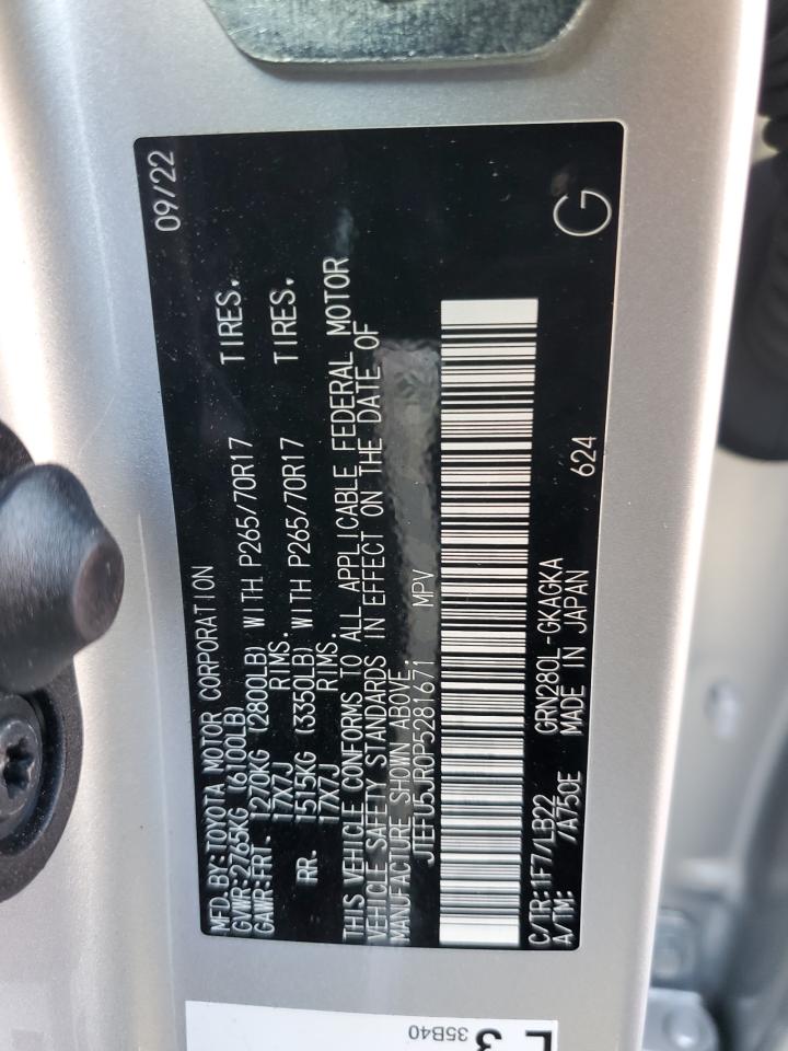 2023 TOYOTA 4RUNNER SR5 VIN:JTEFU5JR0P5281671