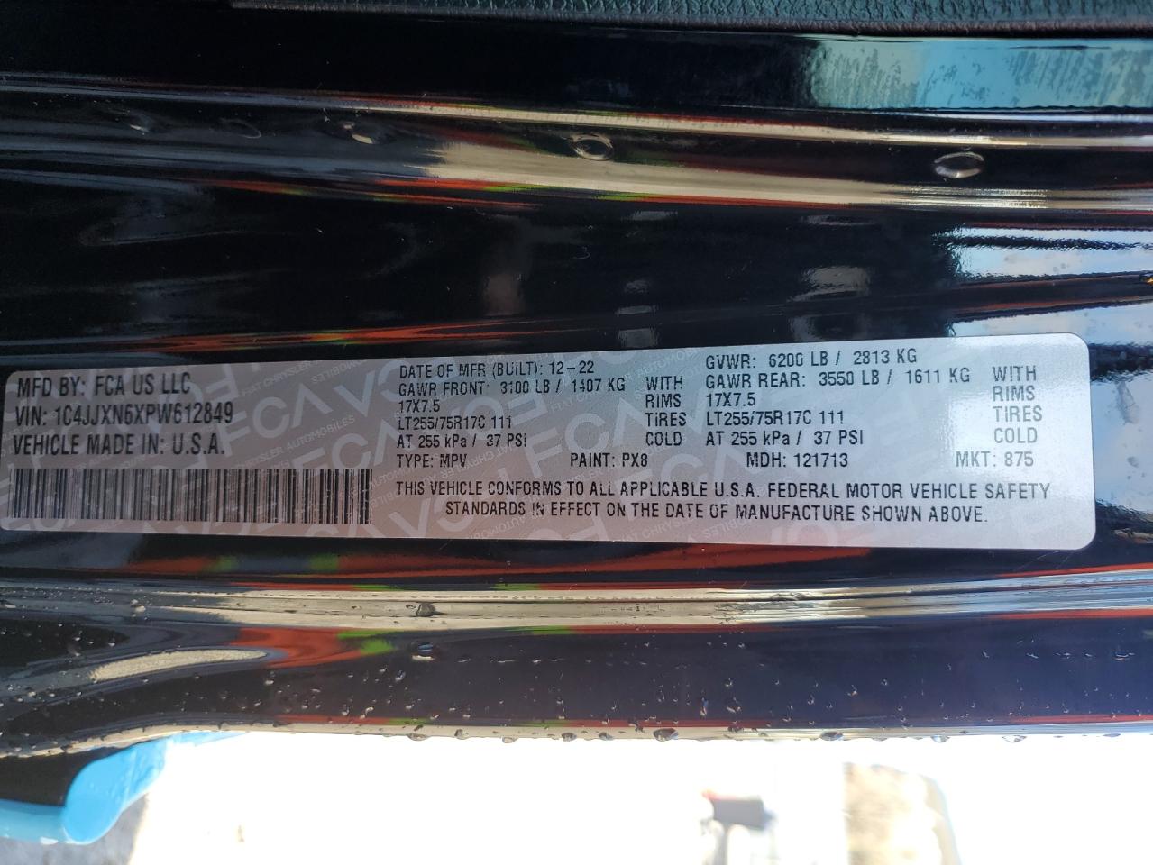 2023 JEEP WRANGLER 4XE VIN:1FTRF12256NB76774