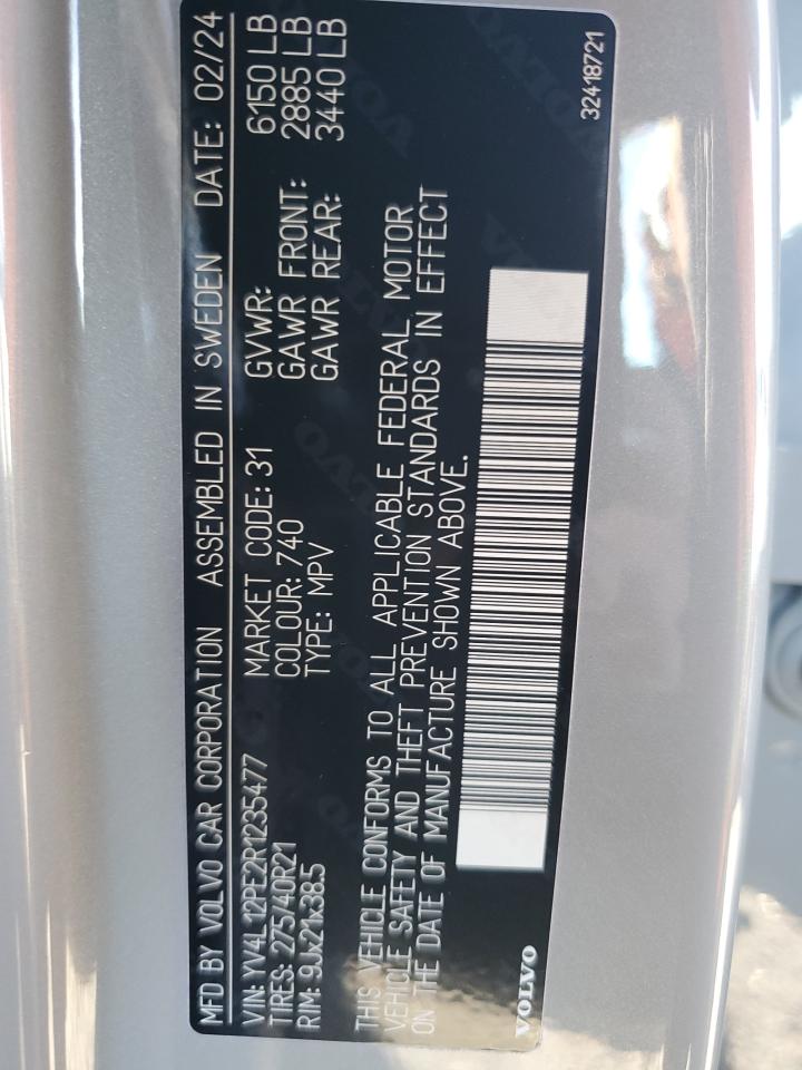 2024 VOLVO XC90 PLUS VIN:YV4L12PE2R1235477