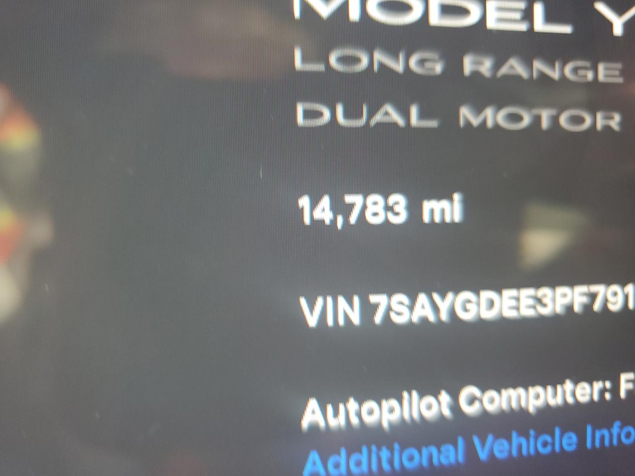 2023 TESLA MODEL Y  VIN:7SAYGDEE3PF791732