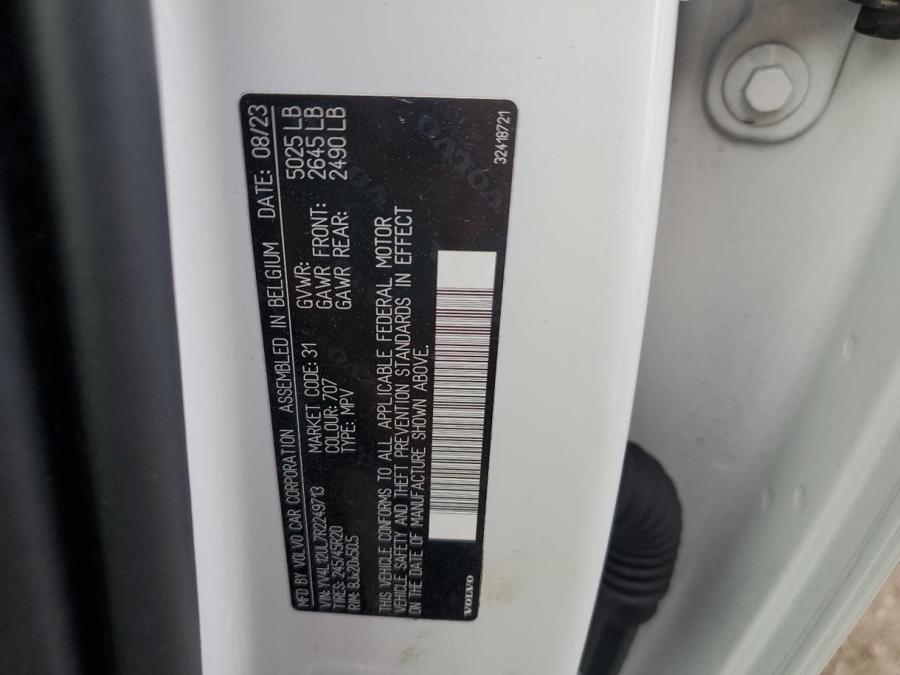 2024 VOLVO XC40 PLUS VIN:YV4L12UL7R2249713