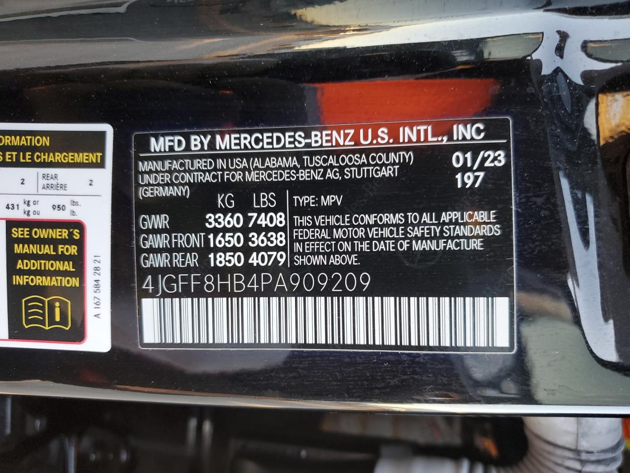 2023 MERCEDES-BENZ GLS MERCEDES-MAYBACH GLS600 4M VIN:4JGFF8HB4PA909209
