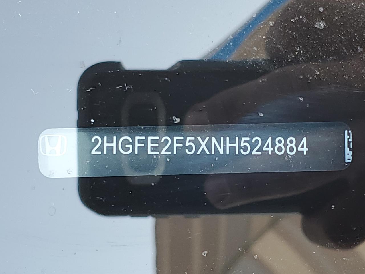 2022 HONDA CIVIC SPORT VIN:2HGFE2F5XNH524884