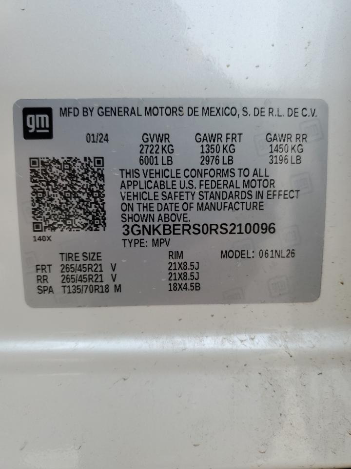 2024 CHEVROLET BLAZER RS VIN:3GNKBERS0RS210096