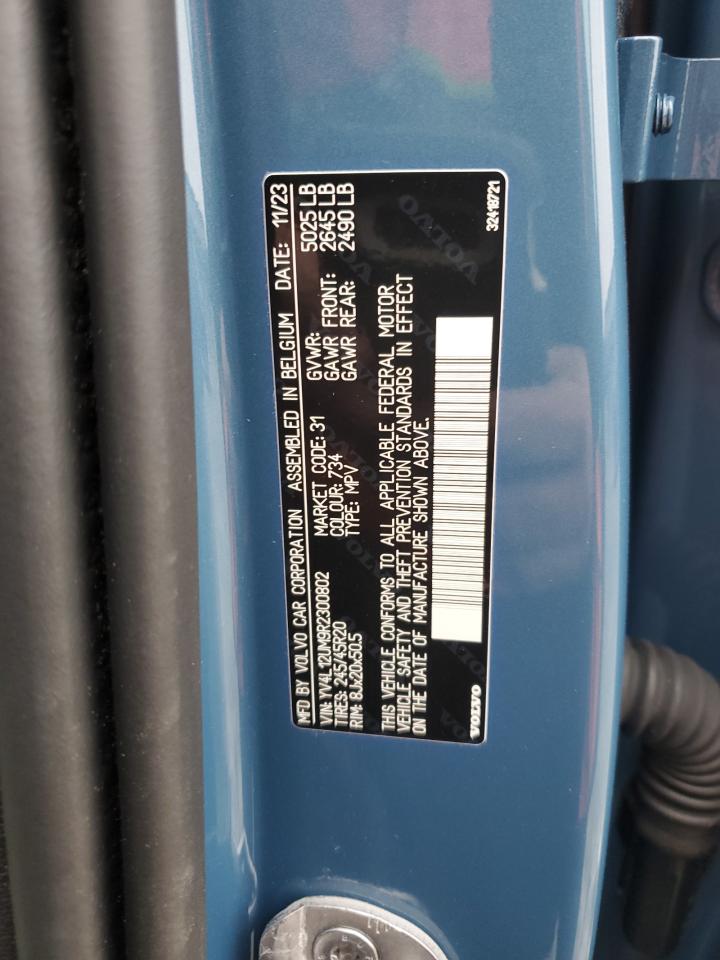 2024 VOLVO XC40 ULTIMATE VIN:YV4L12UM9R2300802