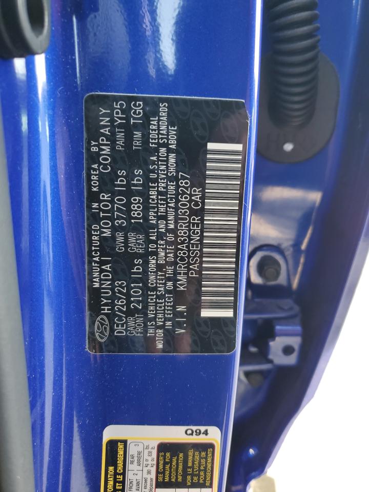 2024 HYUNDAI VENUE SEL VIN:KMHRC8A38RU306287