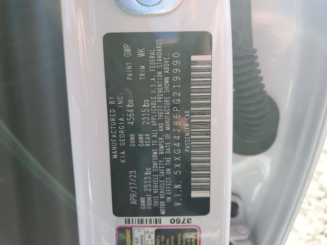 2023 KIA K5 GT VIN:5XXG44J86PG219990