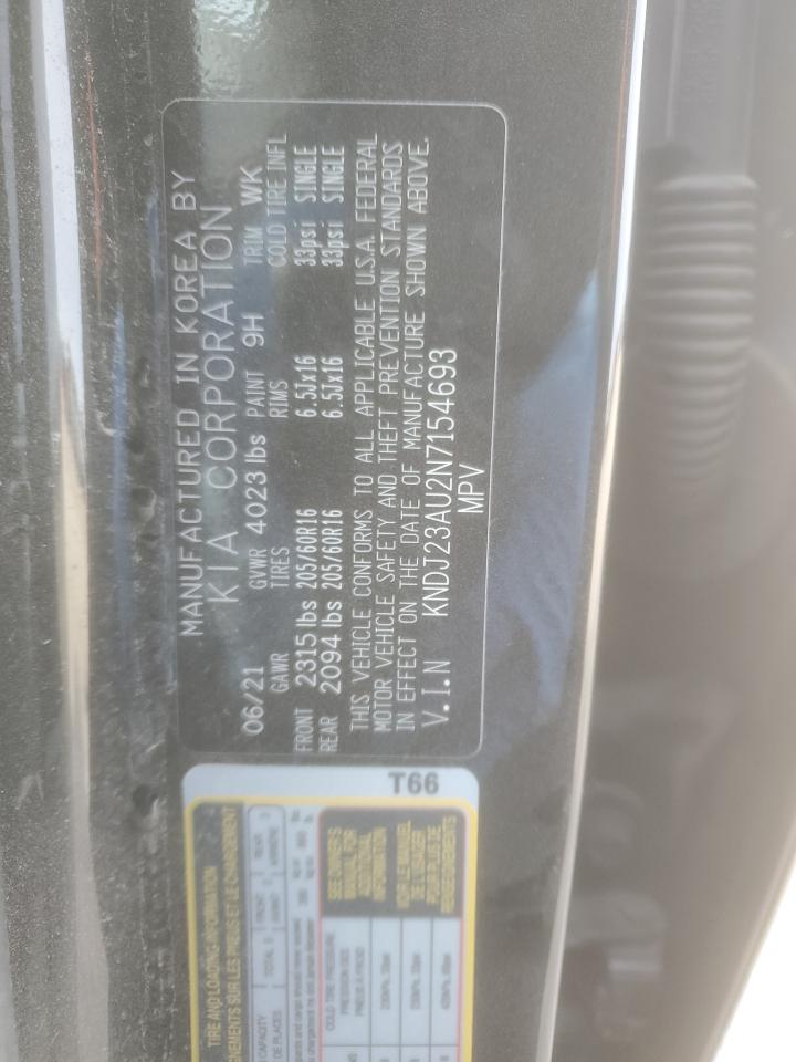 2022 KIA SOUL LX VIN:KNDJ23AU2N7154693