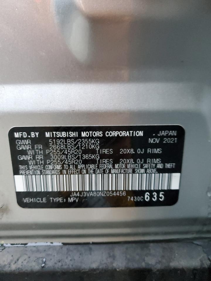 2022 MITSUBISHI OUTLANDER SEL VIN:JA4J3VA80NZ054456