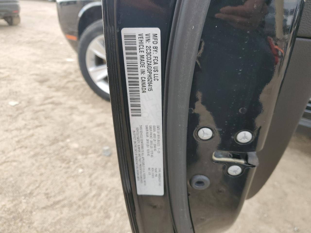 2023 DODGE CHALLENGER SXT VIN:2C3CDZAG0PH526415