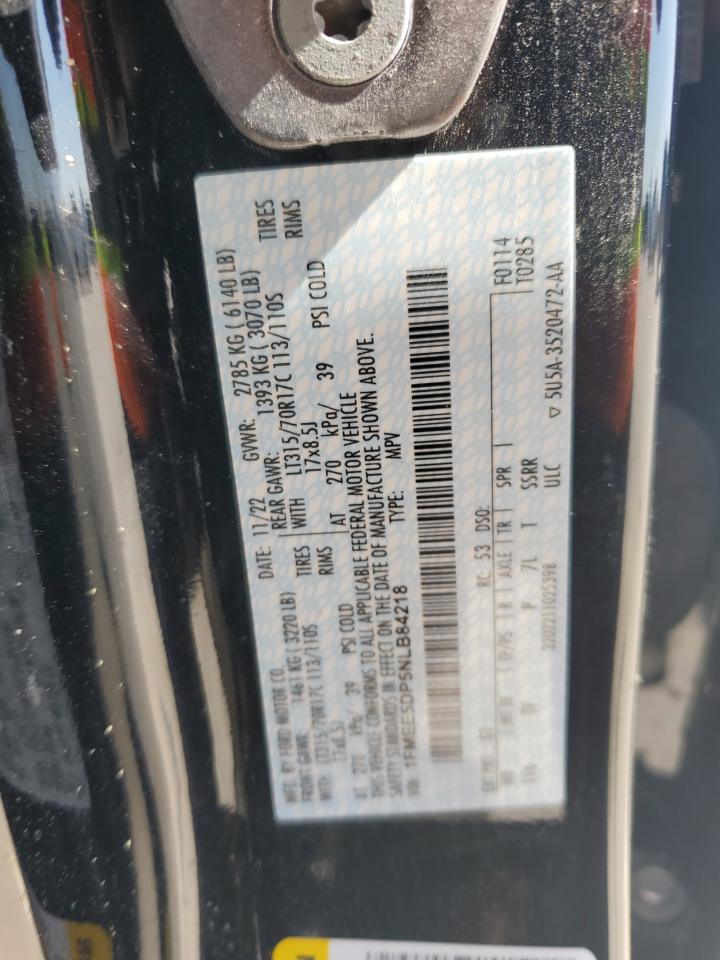 2022 FORD BRONCO BASE VIN:1FMEE5DP5NLB84218
