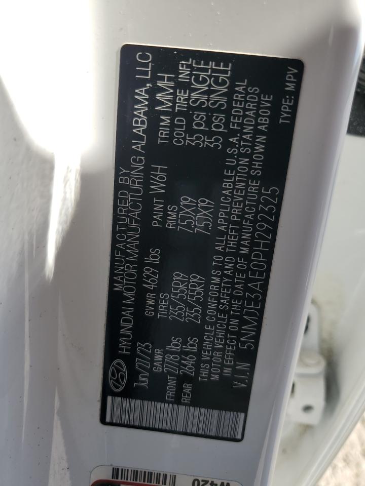 2023 HYUNDAI TUCSON LIMITED VIN:5NMJE3AE0PH292325