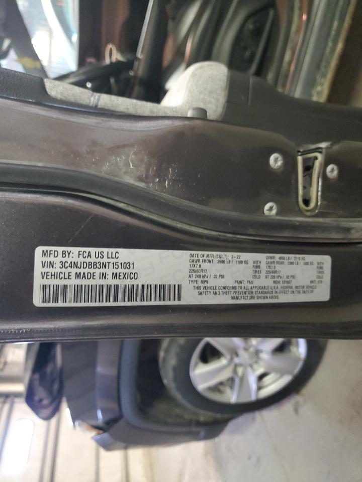 2022 JEEP COMPASS LATITUDE VIN:3C4NJDBB3NT151031