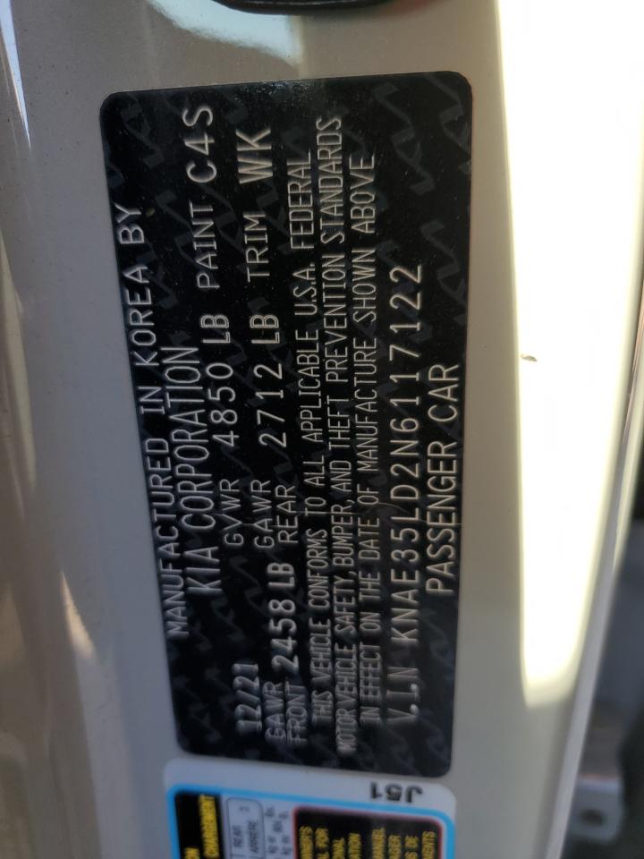 2022 KIA STINGER GT LINE VIN:KNAE35LD2N6117122