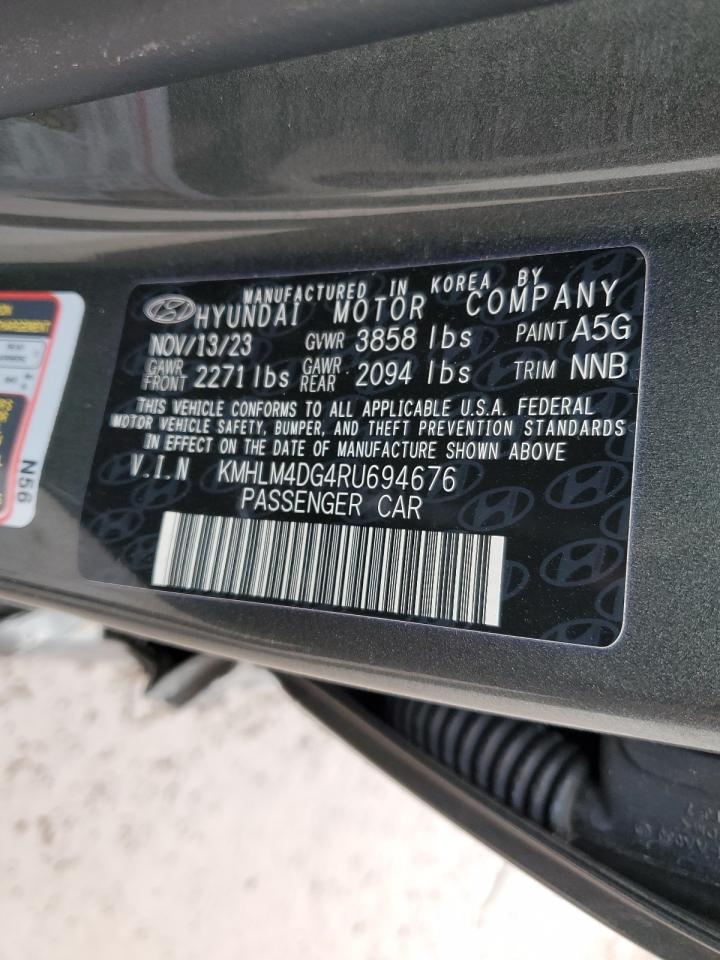 2024 HYUNDAI ELANTRA SEL VIN:KMHLM4DG4RU694676