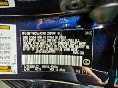 2020 Lexus ES 300 JTHB21B11L2097750 VIN:JTHB21B11L2097750