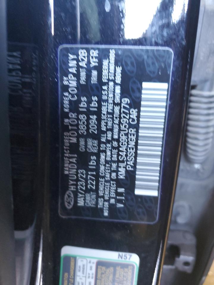 2023 HYUNDAI ELANTRA SEL VIN:KMHLS4AG9PU592779