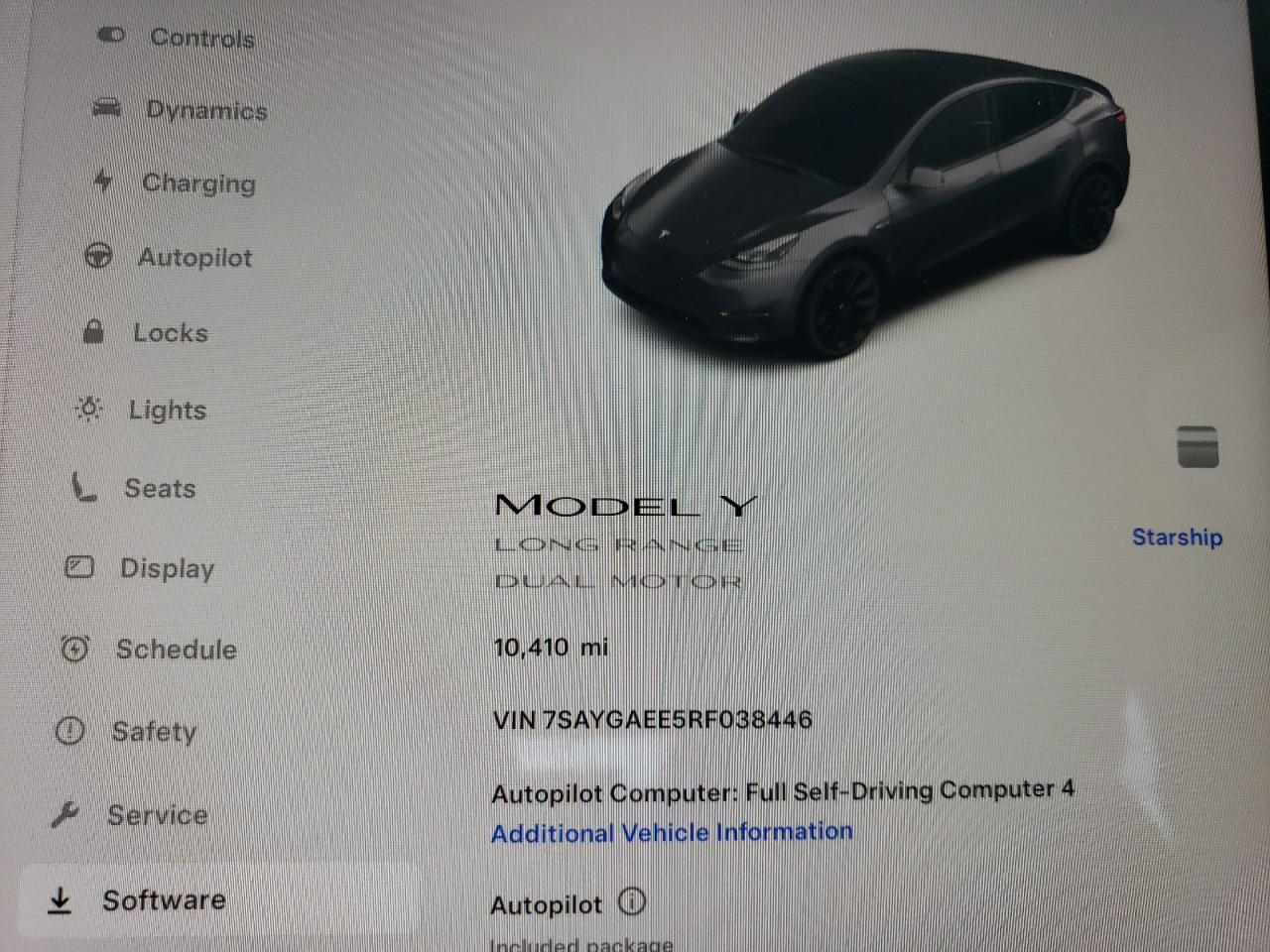 2024 TESLA MODEL Y  VIN:7SAYGAEE5RF038446